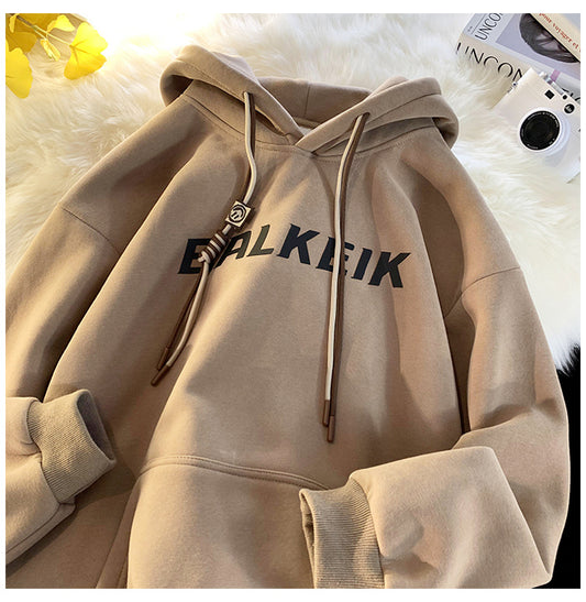 Fleece-lined Baggy Coat Warm Hoodie