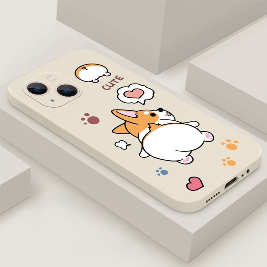 Corgi Cartoon Silicone Soft Cover Phone Case