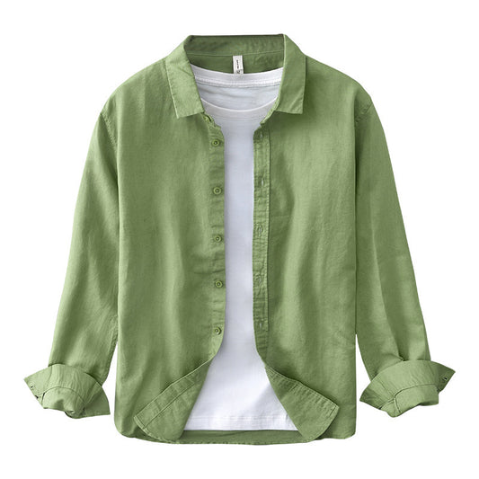 Spring And Summer Cotton Linen Long Sleeve Blouse Boys Niche