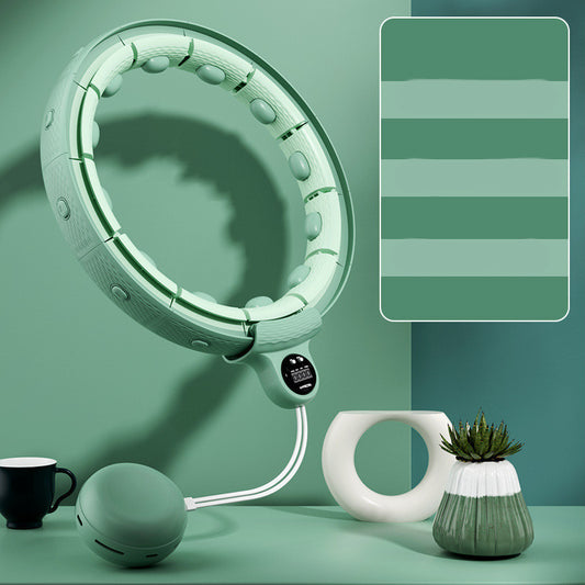 Fitness Massage Hoop, Dual Rail Weighted Fit Hoop Waist Slimming Anti Falling Spot Massage for Home Weight Magnetite