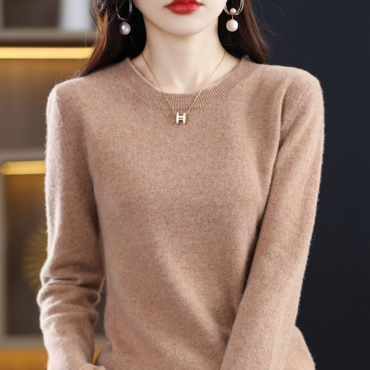 Fashion Autumn Undershirt Women's Long Wool