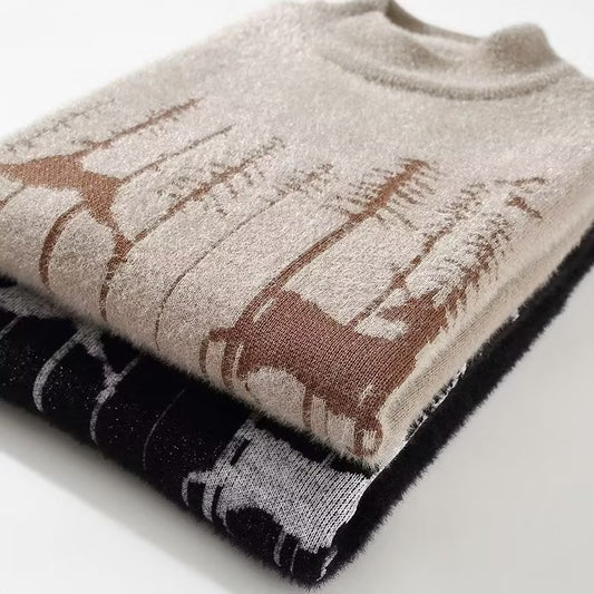 Autumn And Winter Half Turtleneck Sweater Men's Korean Style