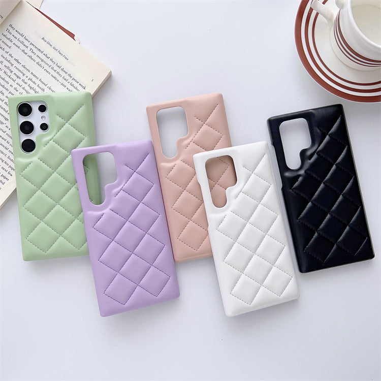 Samsung S23 Diamond Plaid Phone Case Leather Phone Protective Case