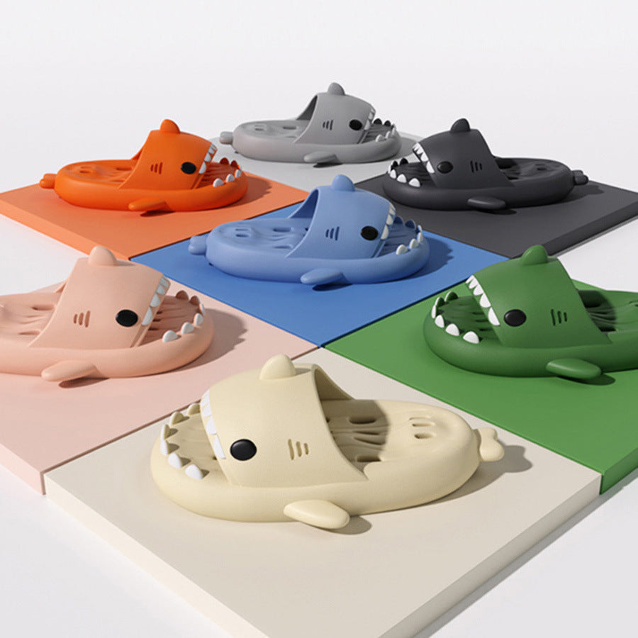 Shark Slippers With Drain Holes Shower Shoes For Quick Drying Eva Pool Shark Slides Beach Sandals With Drain Holes