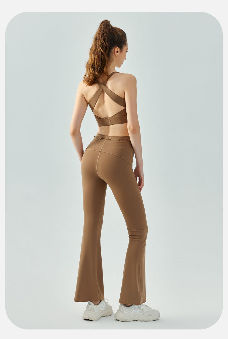 Nude Feel One-piece Yoga Vest With Chest Pad Workout Top