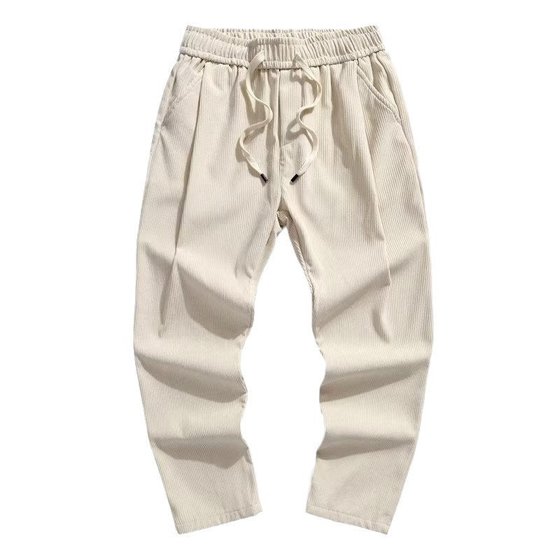 Corduroy Pants Straight Loose Wide Leg Fleece-lined Corduroy Casual Trousers