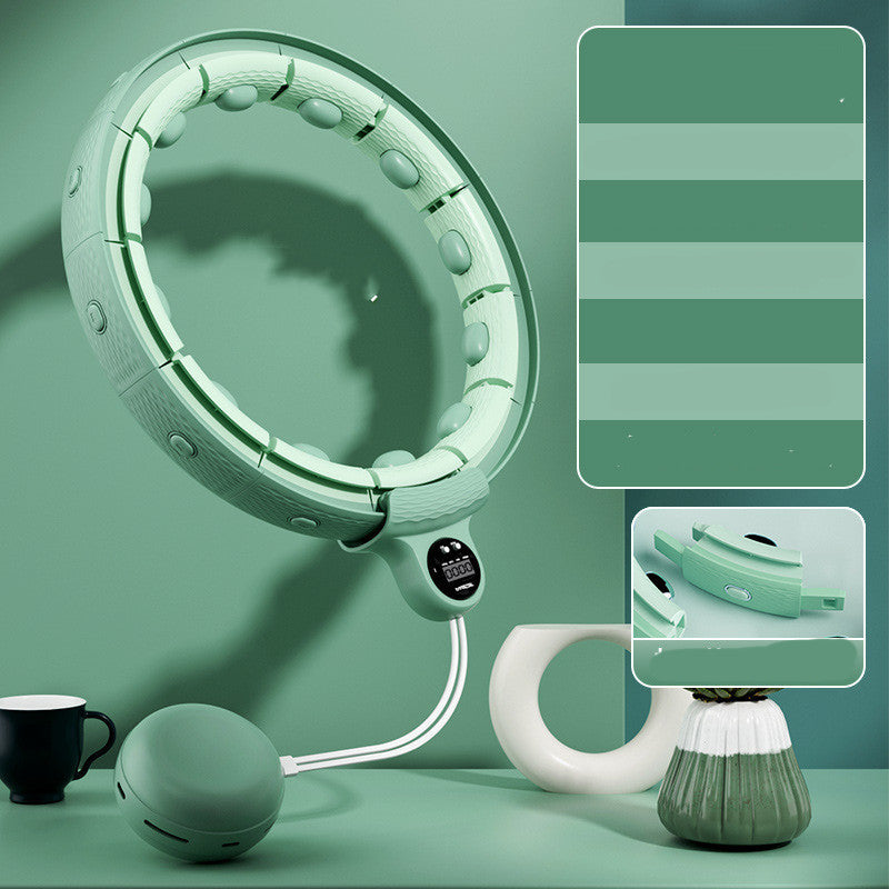 Fitness Massage Hoop, Dual Rail Weighted Fit Hoop Waist Slimming Anti Falling Spot Massage for Home Weight Magnetite