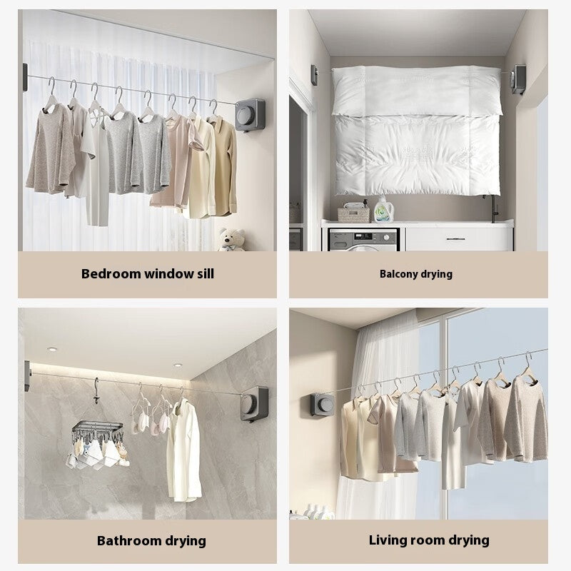 Retractable Wall Clothesline - Indoor/Outdoor Rust-Proof Drying Rack (4.2m-4.8m)
