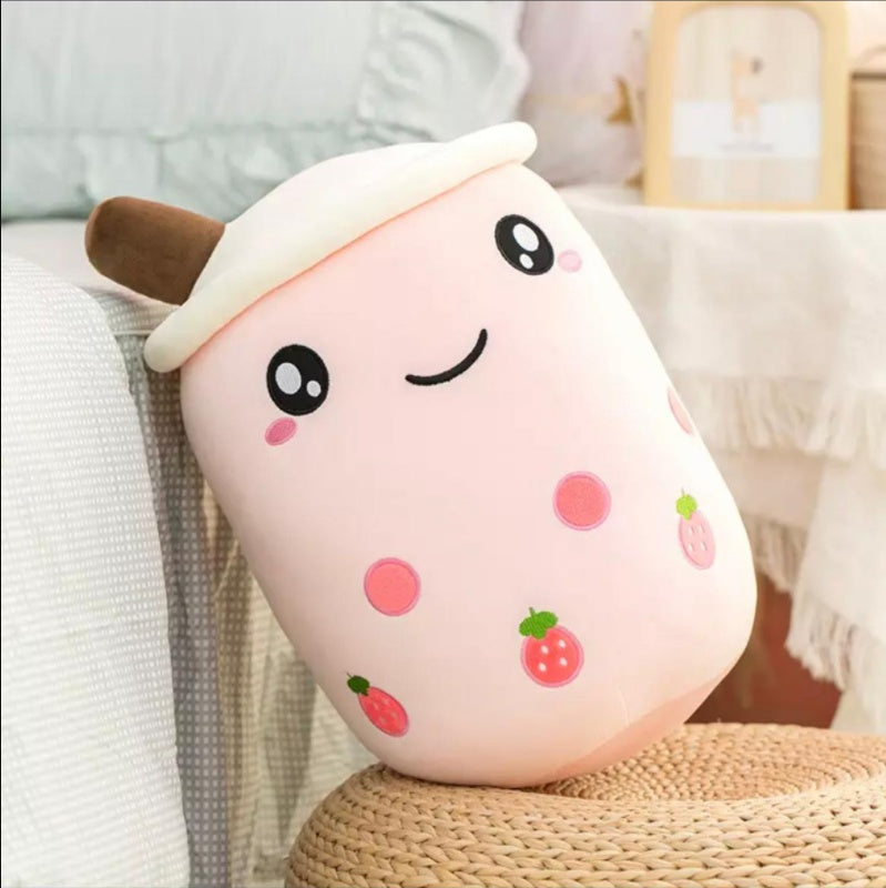 Milk Tea Cup Plush Toy Fruit Pillow Strawberry Matcha Cup Cuddle Doll