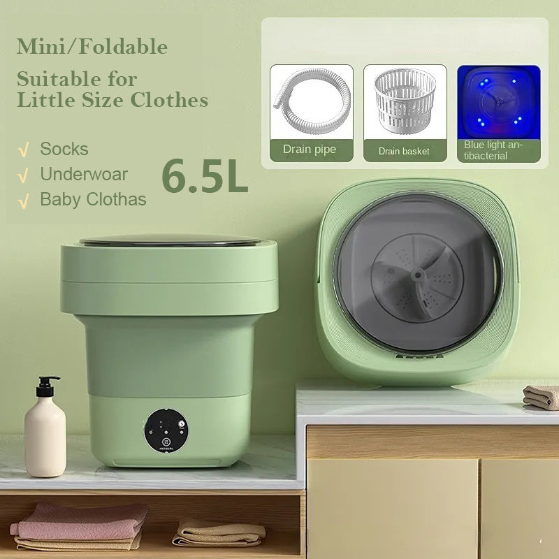 LexaCart Foldable Mini Washing Machine – With Spin Dryer (3 Modes)