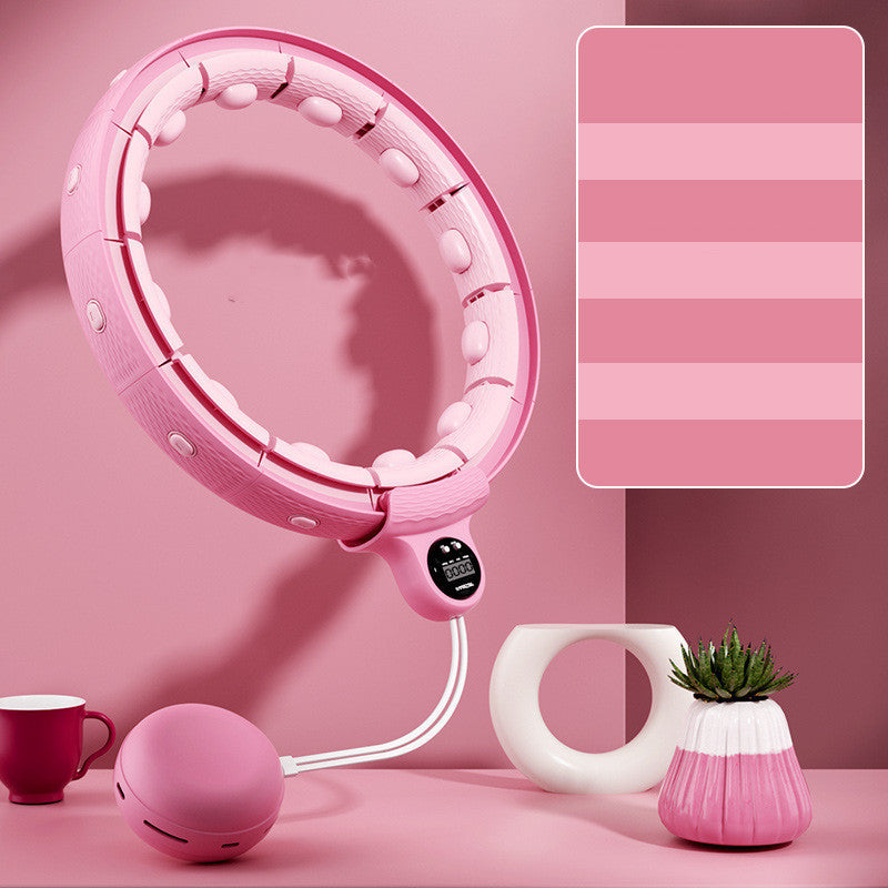 Fitness Massage Hoop, Dual Rail Weighted Fit Hoop Waist Slimming Anti Falling Spot Massage for Home Weight Magnetite