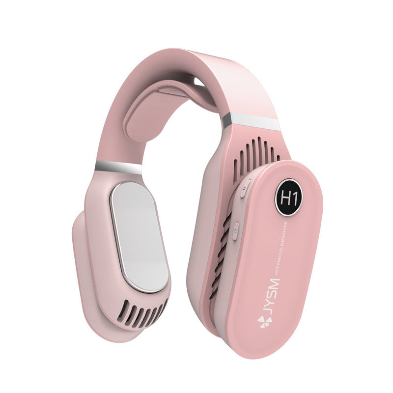 USB Portable Hanging Neck Fan Cooling Cooler Heater Heating Air Conditioner Neck Massager for Home Office, Travel