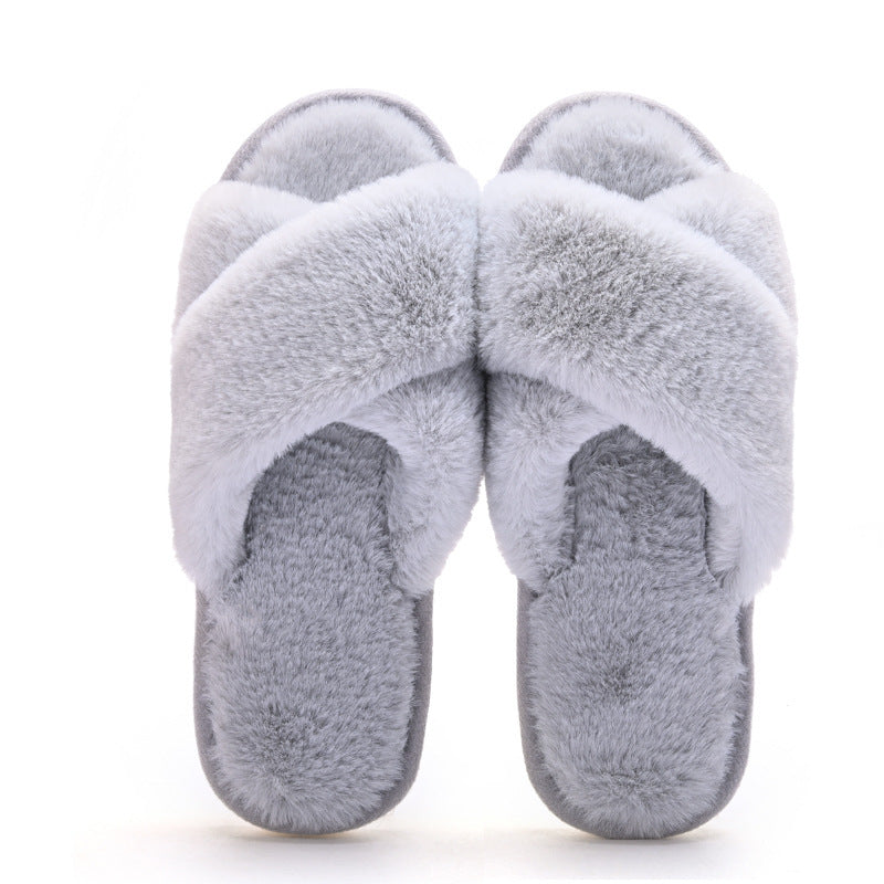 Lovely Simple Home Warm Flat Cotton Slippers