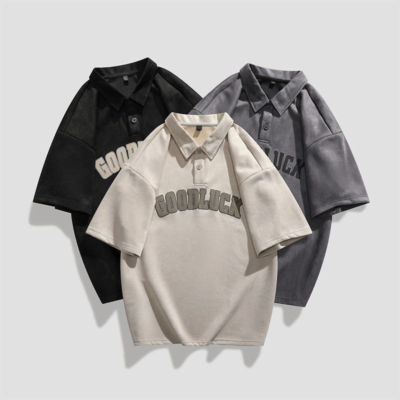 Tile Letter Print Short-sleeve POLO