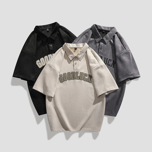 Tile Letter Print Short-sleeve POLO