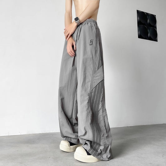 Tactical Pants Striped Drawstring Design Landing Paratrooper Pants