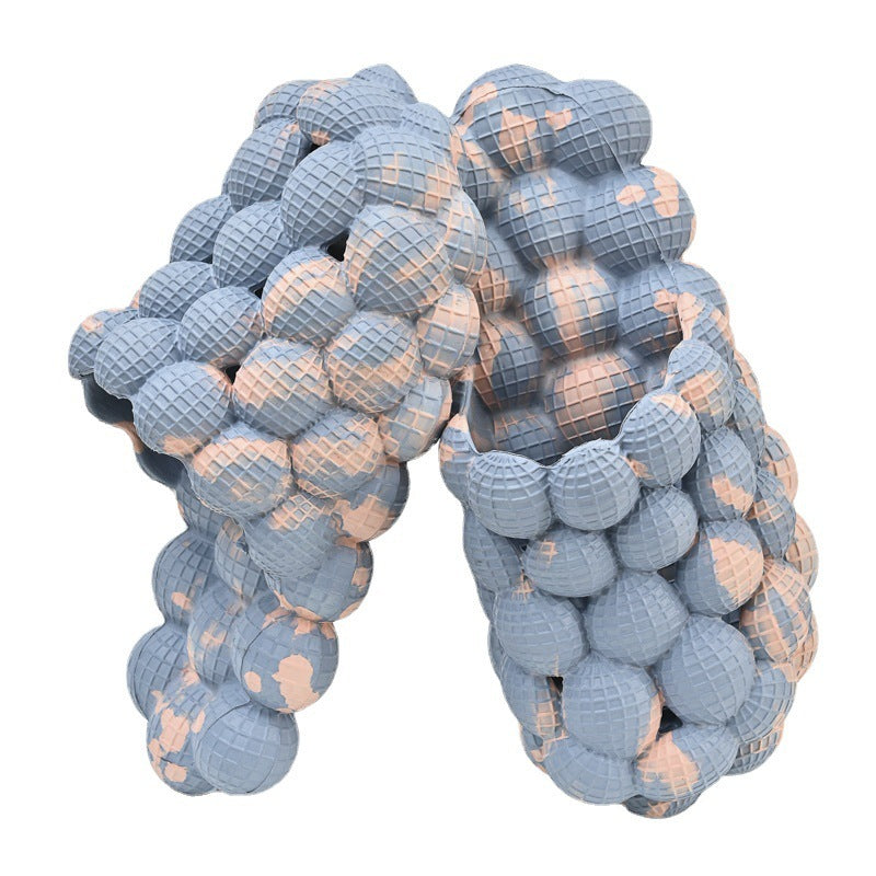 Tie Dye EVA Bubble Slides Platform Slippers Women Summer New Men Foam Sandals Flats Fashion Message Couple Designer Shoes