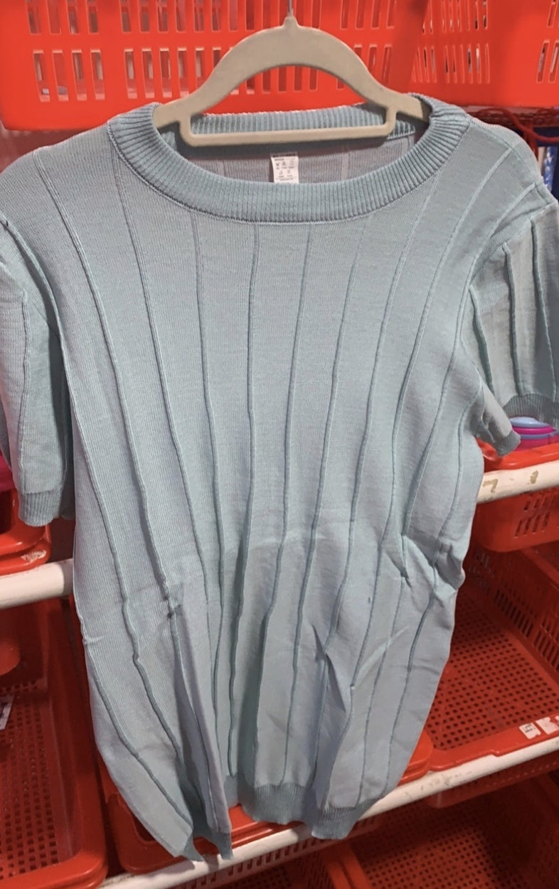 Short Sleeve Knitted T-shirt Summer Men's Light Round Neck Thin Tops