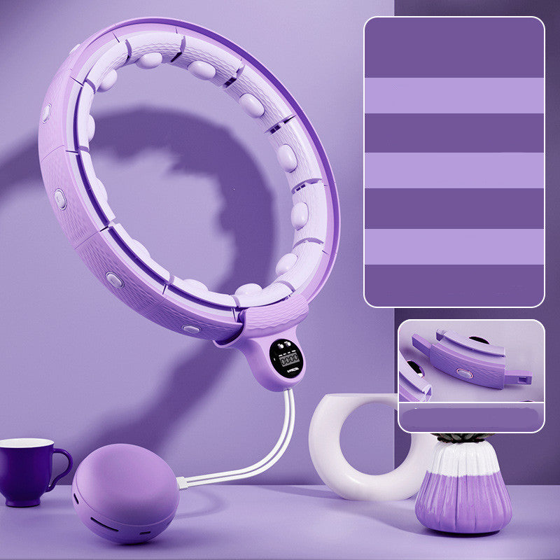 Fitness Massage Hoop, Dual Rail Weighted Fit Hoop Waist Slimming Anti Falling Spot Massage for Home Weight Magnetite