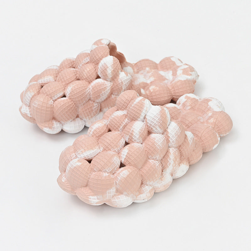 Tie Dye EVA Bubble Slides Platform Slippers Women Summer New Men Foam Sandals Flats Fashion Message Couple Designer Shoes