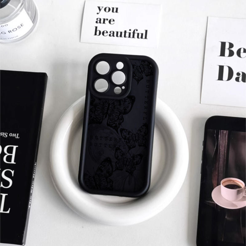 Retro Butterfly Print Drop-resistant Phone Case