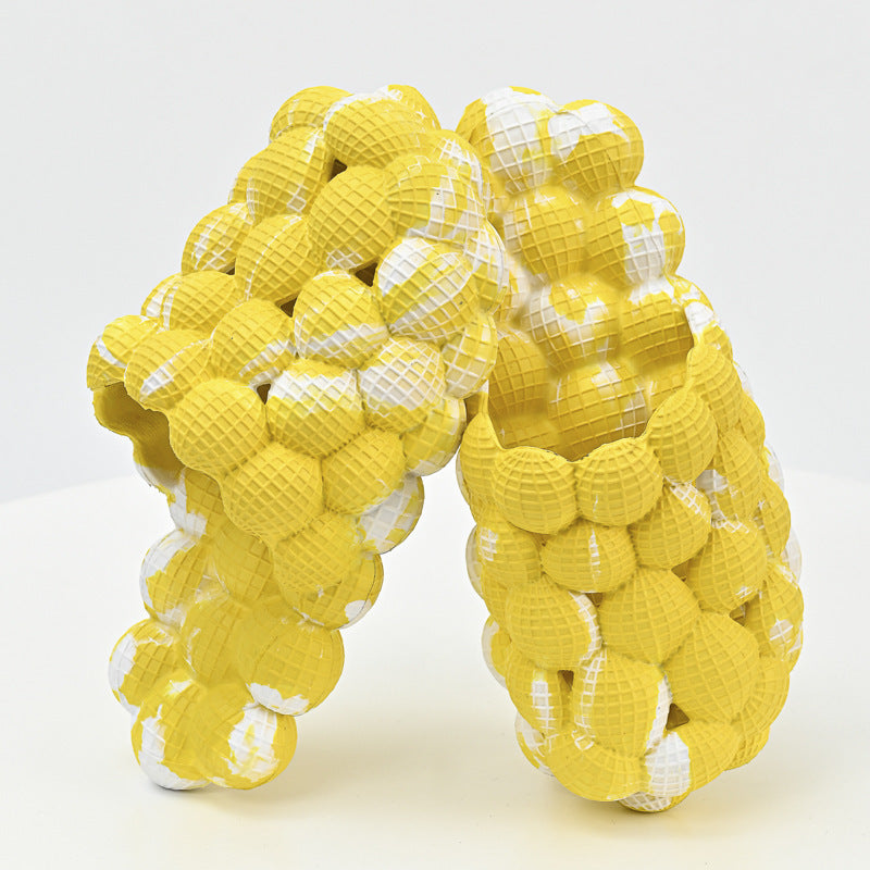 Tie Dye EVA Bubble Slides Platform Slippers Women Summer New Men Foam Sandals Flats Fashion Message Couple Designer Shoes