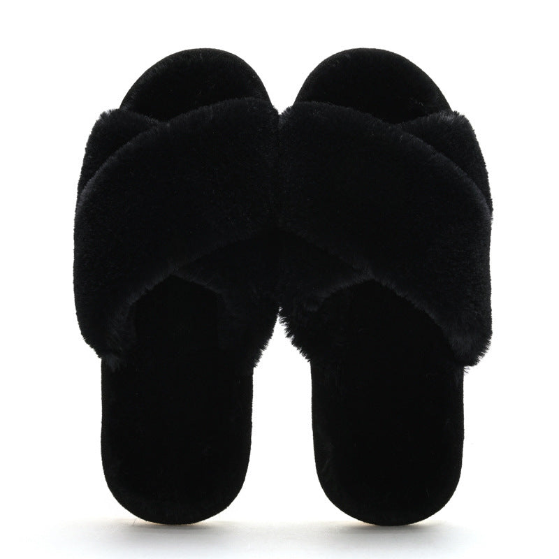 Lovely Simple Home Warm Flat Cotton Slippers