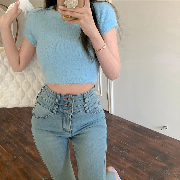 Short Sleeve Slim Fit Inner Wear Bottoming Shirt