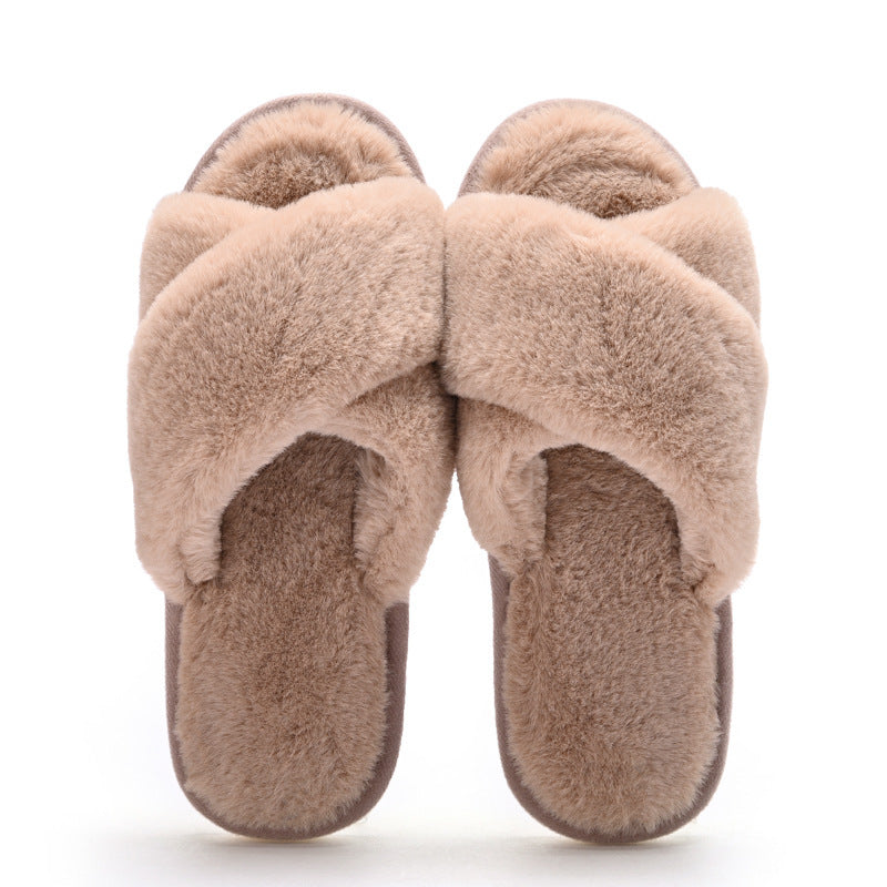 Lovely Simple Home Warm Flat Cotton Slippers