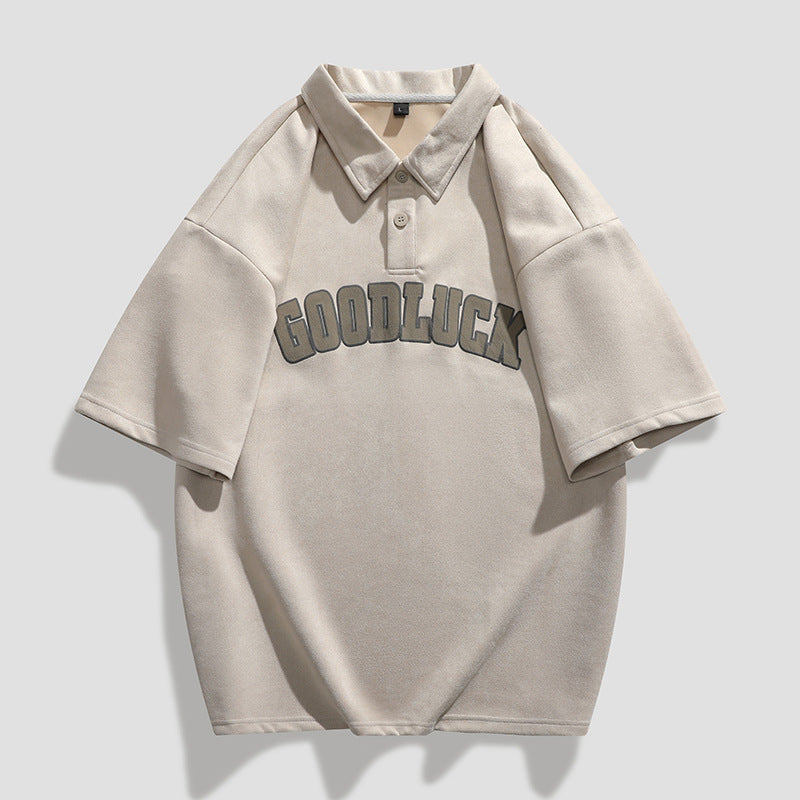 Tile Letter Print Short-sleeve POLO