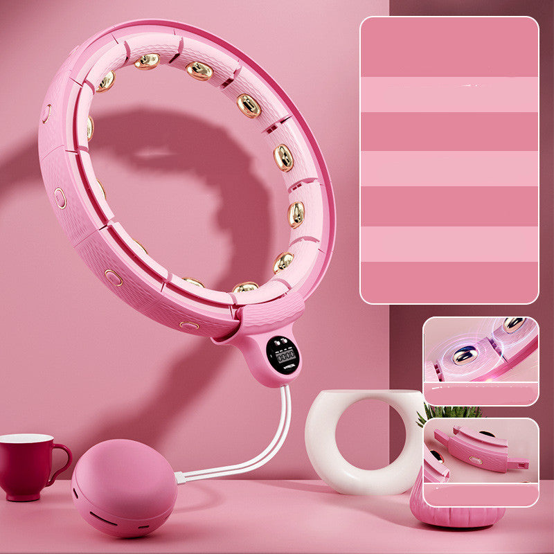 Fitness Massage Hoop, Dual Rail Weighted Fit Hoop Waist Slimming Anti Falling Spot Massage for Home Weight Magnetite