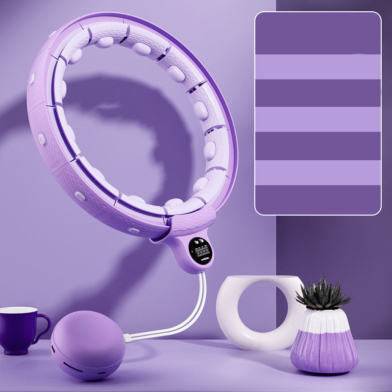 Fitness Massage Hoop, Dual Rail Weighted Fit Hoop Waist Slimming Anti Falling Spot Massage for Home Weight Magnetite