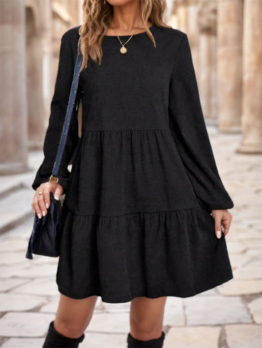 Women's Solid Color Long Sleeve Dress