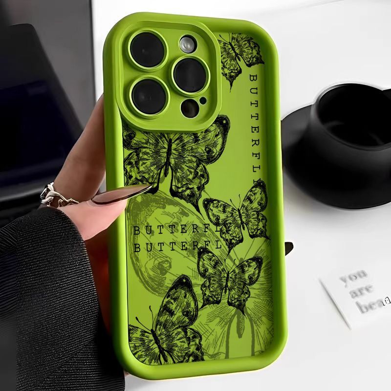 Retro Butterfly Print Drop-resistant Phone Case