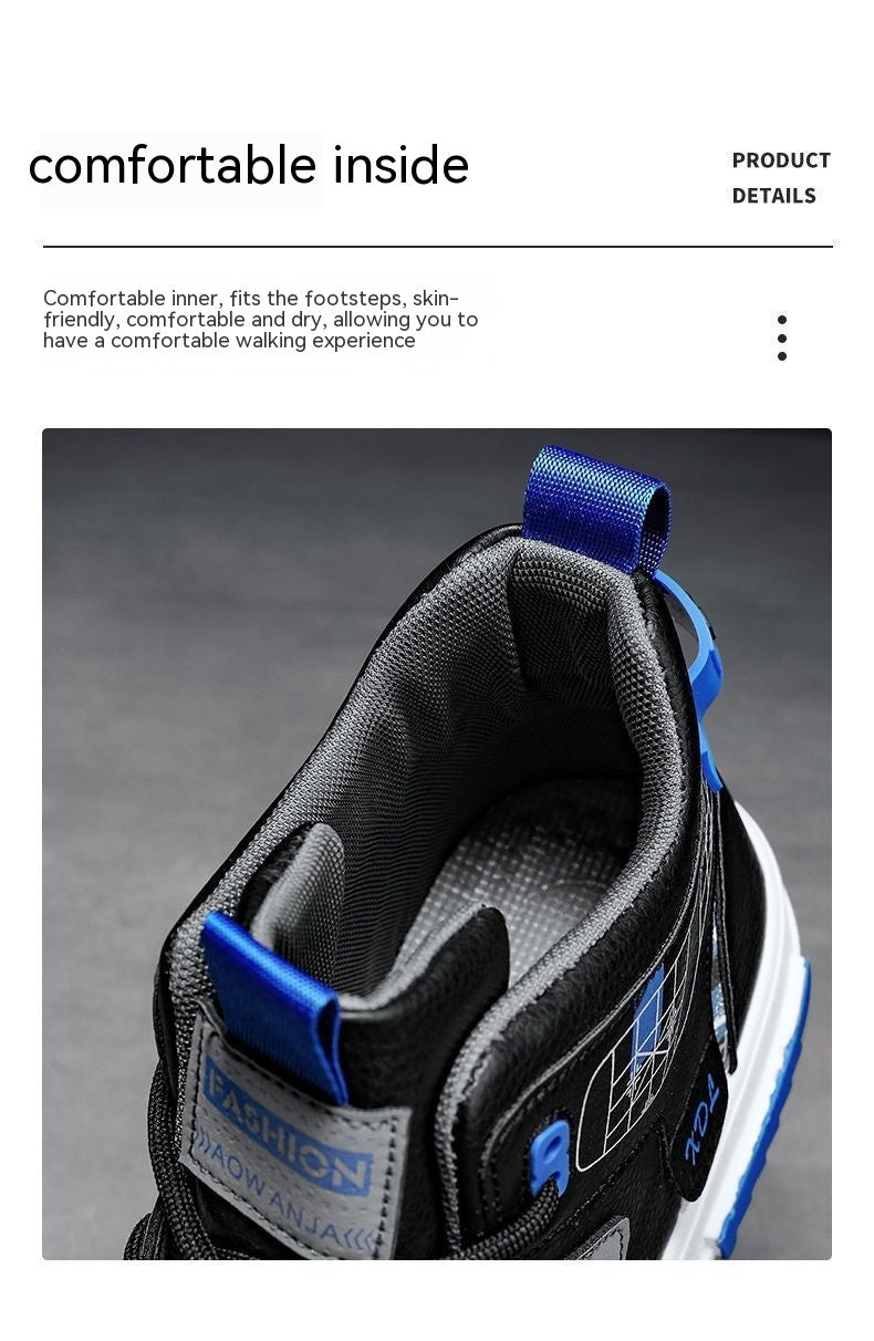 High-top Shoes Men's Flat Sneakers Trendy Versatile Student Casual Shoes Pumps