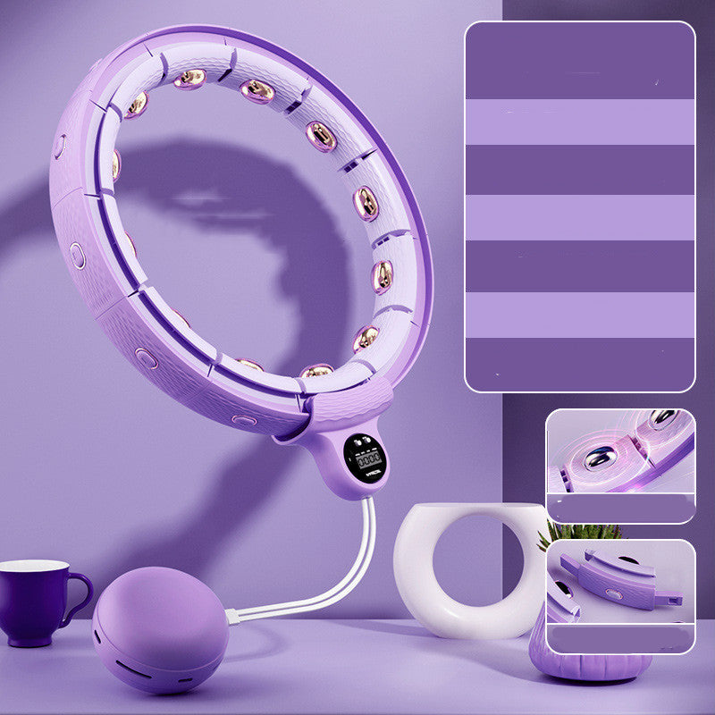 Fitness Massage Hoop, Dual Rail Weighted Fit Hoop Waist Slimming Anti Falling Spot Massage for Home Weight Magnetite