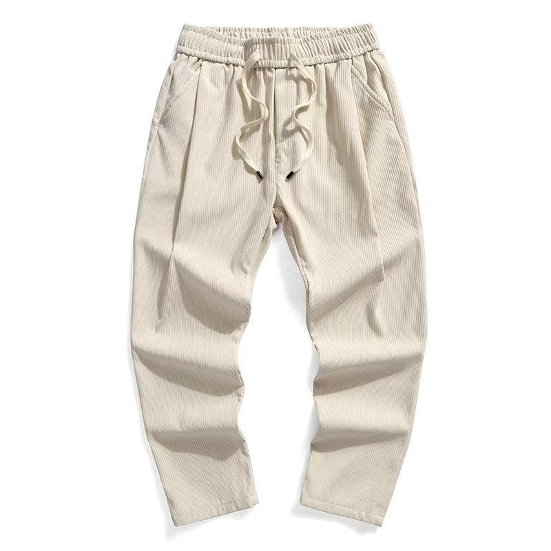 Corduroy Pants Straight Loose Wide Leg Fleece-lined Corduroy Casual Trousers