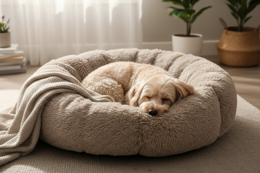 Ultra-Fluffy Calming Donut Pet Bed – Anti-Anxiety, Super Soft, Deep Sleep Comfort for Dogs & Cats