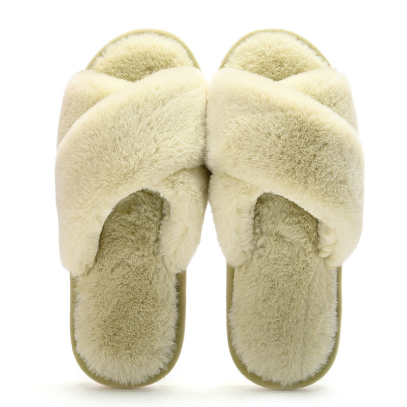 Lovely Simple Home Warm Flat Cotton Slippers