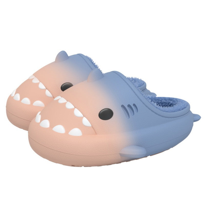 Waterproof Gradient Shark Cotton Slipper