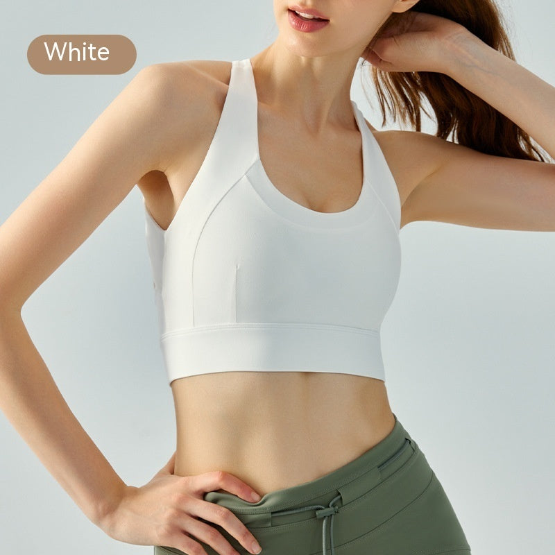 Nude Feel One-piece Yoga Vest With Chest Pad Workout Top