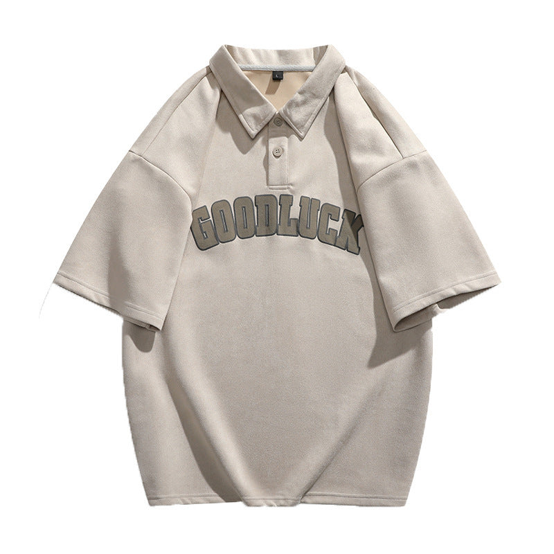 Tile Letter Print Short-sleeve POLO