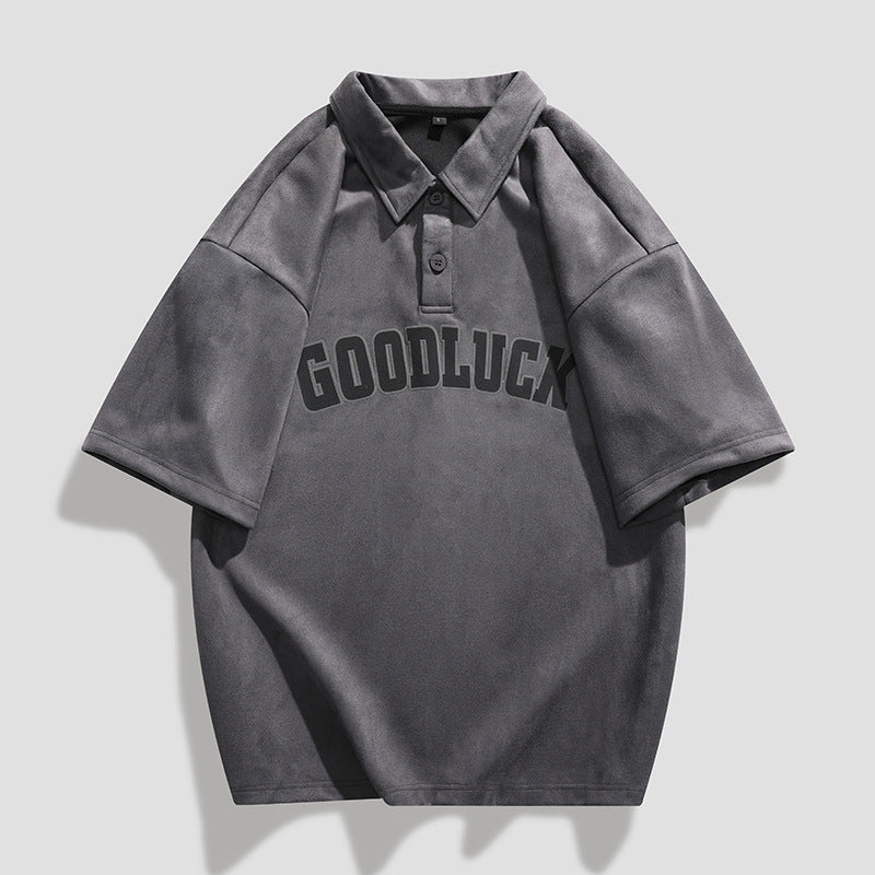 Tile Letter Print Short-sleeve POLO