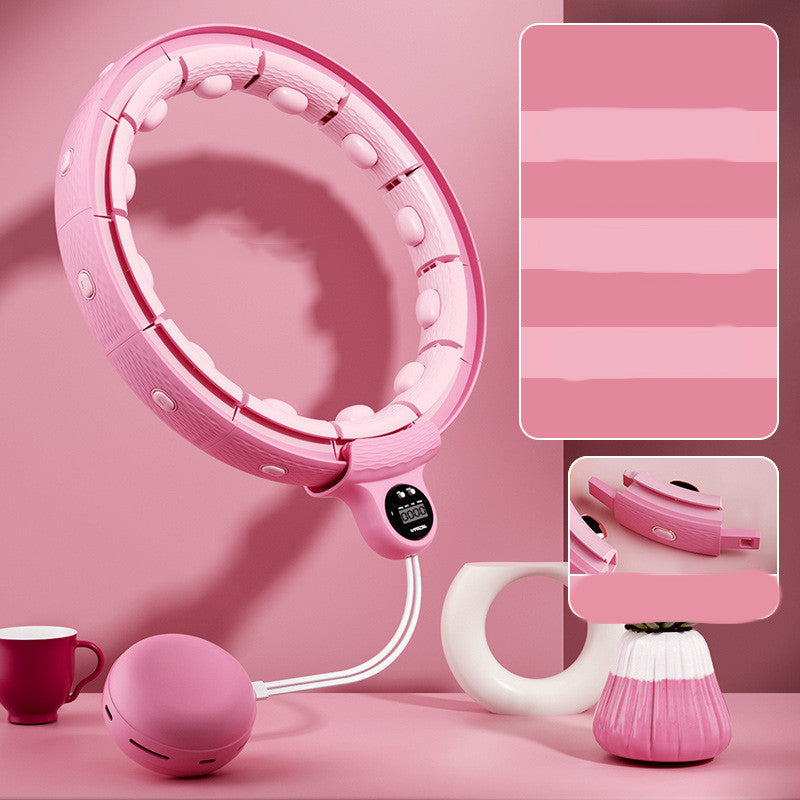 Fitness Massage Hoop, Dual Rail Weighted Fit Hoop Waist Slimming Anti Falling Spot Massage for Home Weight Magnetite